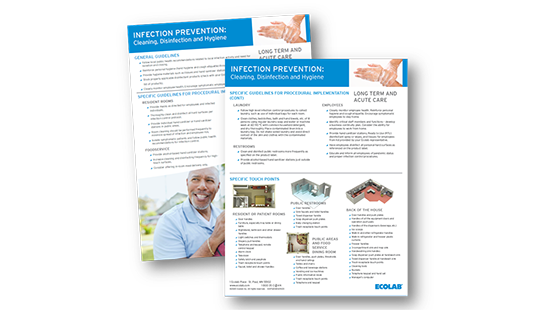 Ecolab guidelines for infection prevention in cleaning disinfection and hygiene.