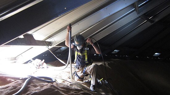 Inspection for stored grain fumigation