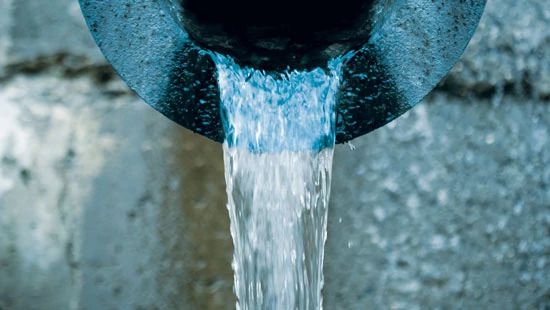 water coming out of a pipe